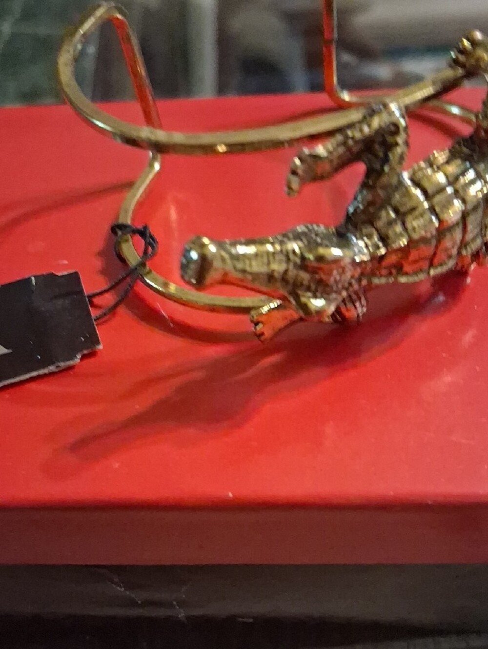 Yochi Gold Alligator Cuff Bracelet - Picture 5 of 6